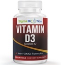 Højstyrke D 10. 000 IE D- vitamin - ben- og immunsupporttilskud - ikke- GMO D- vitamin D - bløddele til Calcium Absorption & Wellness - 250 mcg Cholecalciferol - 60 bløddele