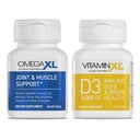 OmegaXL Joint Support Supplement - 60 Softgels & VitaminXL D3 High Potency Daily Vitamin D 5000 IE 125mcg immunsupport Supplement (30 Softgels) - 2 Pack