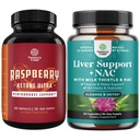 Bundle af Blend af Hindbær Ketoner, Green Tea Extract og afrikanske Mango Potent Ingredienser til at fremskynde vægttab, Undertryk Appetite & Burn Fat og Lever Support med NAC - Herbal Lever