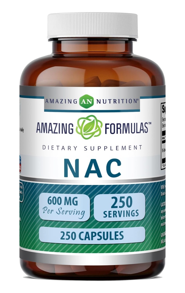 Amazing Formulas NAC (N- Acetyl- L- Cystein) Supplementér 124; 600 Mg pr Serving