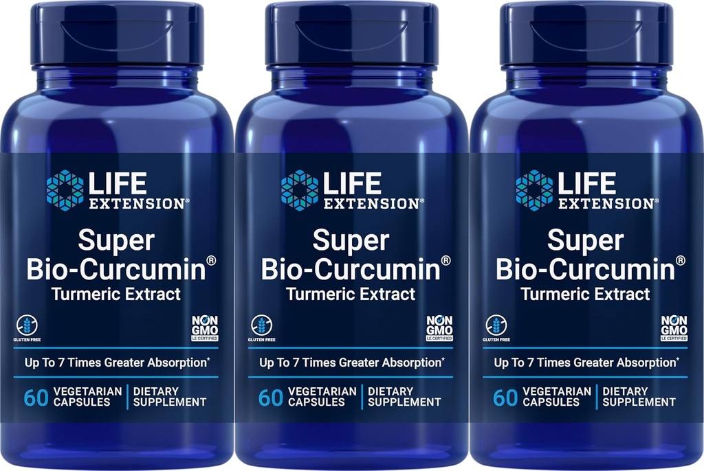 Life Extension Super bio- Curcumin Gurkemeje 400 mg, 60 vegetariske kapsler (pakning med 3)