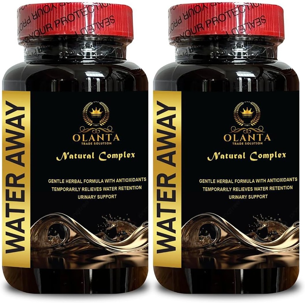 Vand væk piller - Natural Water Retention Pills, Kosttilskud til Mave Bloating, Reducer Fluid Pille, Kaffefri Gurkemeje - 2 flasker 120 kapsler
