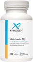 XYMOGEN Melatonin CR - Time Release Melatonin 5mg tillæg med vitamin B6 - Nattetid + immunforsvar - Bifasiske levering udgivelser hurtigt derefter steadily (180 udvidede udgivelsestabletter)