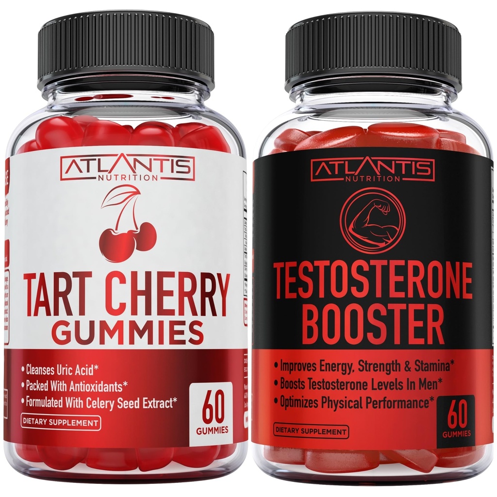 Atlantis Nutrition Tart Cherry 60 Gummies + Testosteron Booster 2 - Pack (120 Gummies)