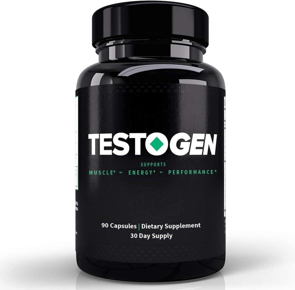 TestoGen Booster for mænd - Natural Mand Vitality supplement til at bekæmpe lav energi niveauer, bekæmpe træthed, Support Weight Control, Muscle Growth & Focus - 3-måneders levering