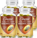 Ubiquinol CoQ10 600 MG Softgel med Omega-3 & Shilajit & PQQ, Advanced Dual- Delivery Coenzyme- Q10, Active CoQ10 Ubiquinol Supplement for Fertilitet, Antioxidant, Heart, Brain & Energy, 240 Servere