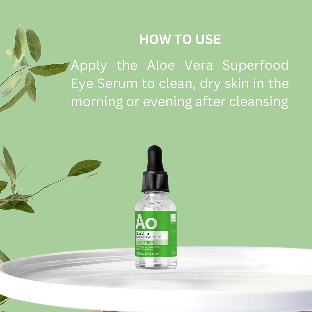 Dr Botanicals Aloe Vera Eye Serum Mea124; Eye Serum for mørke cirkler og Puffiness - Hydrating og lindrende formel for plump - Reducere Puffiness og fine linier Mea124; Under Eye Serum Mea124; 0,15 fl oz