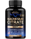 Magnesium Citrate kapsler 1000mg • 124; Høj Absorption supplement - søvn, muskel & hjerte support - Vegan • 124; Non- GMO - Lavet i USA - Som pulver • 124; piller • 124; Tablets - 120 Kapsler, 2 Måned Supply