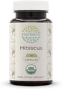HerbEra Hibiscus USDA Organic 60 Capsules ttesmå 124; Natural Herbal Supplements 124; Certified Organic Vegetary Capsules and Organic Hibiscus (Hibiscus sabdariffa) Tørret blomst (60 Capsules)
