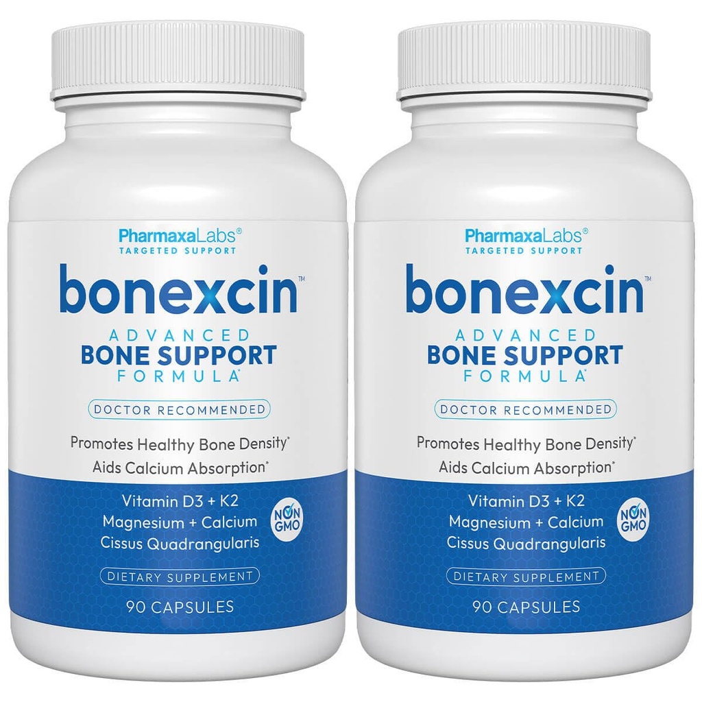 Avanceret benstøtteformel - Calcium, Magnesium, D3- vitamin & K2 - Bone densitet & styrke supplement for kvinder & mænd - Fælles, menopause & osteoporose - 90 kapsler (pakke med 3)