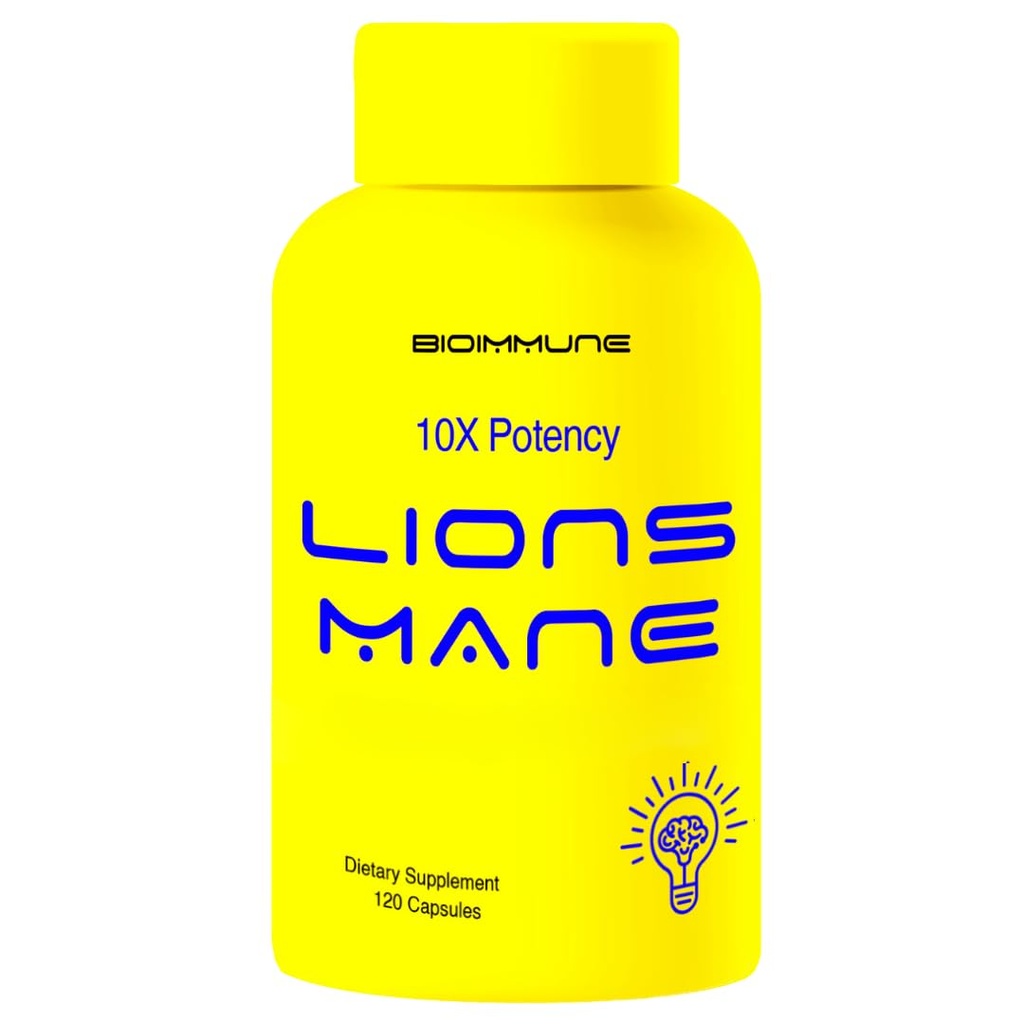 Organic Lions Mane- supplement Kapsler 120 Kapsler w / Patent Litropane ™ Immunsystem Booster Nootrop Brain Support Mushroom Supplement. 10X ekstrakt kan sammenlignes med 18000mg