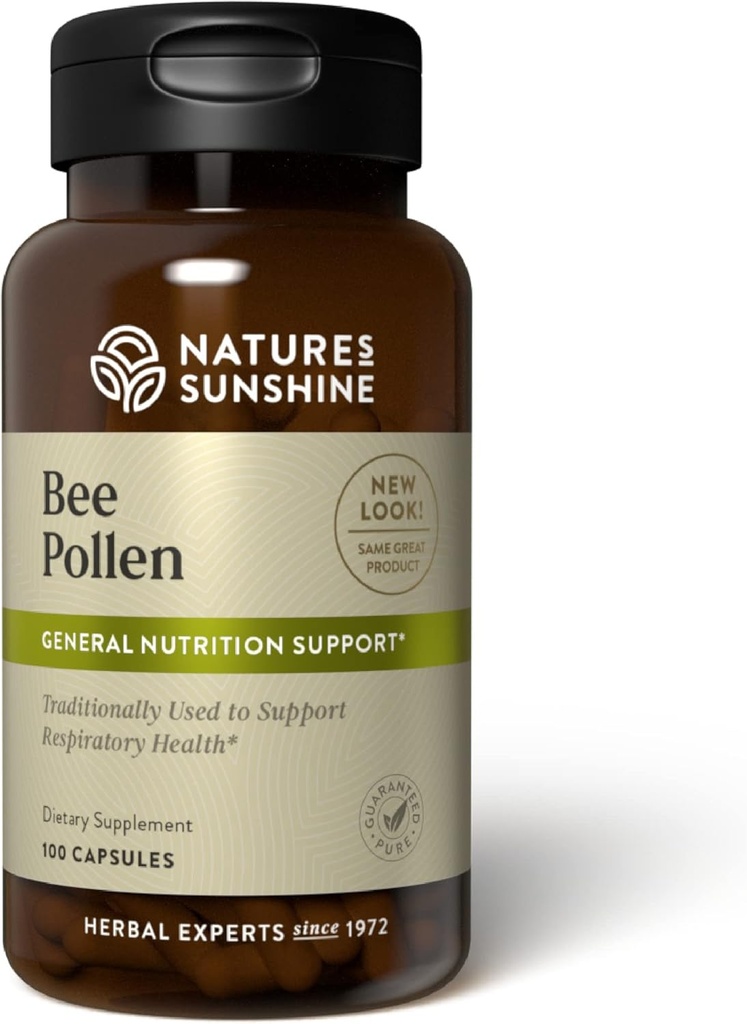 Nature 's Sunshine Bee Pollen, 100 Capsules Measures 124; har en stærk ernæringsprofil, der tilbyder en Natural Energy Boost
