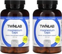 Twinlab Magnesium Caps - Høj Absorption Magnesium supplement til støtte Leg kramper Relief - Magnesium kapsler til stress Relief, 420 mg, 200 Tæl, 2 Pack