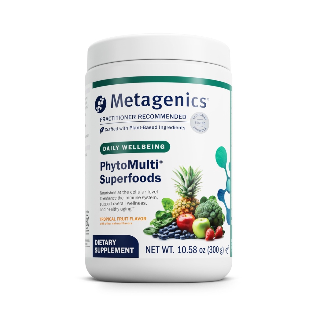 Metagenics PhytoMulti Superfoods - Økologisk Frugt & Vegetabilske Superfood Powder Blend - for Samlet Wellness & immunsystem support - Tropical Fruit Flavor - 29 Servering - 10.58 Oz