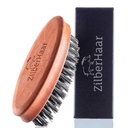 ZilberHaar Pocket Mustache and Beard Brush - Stiff Boar Bristles lille børste - Perfekt skæg Grooming Tool - Relieves skæg kløe - Kort og Medium - Made in Europe