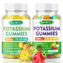 Kalium Citrate Gummies 1000mg, High Potency Kalium Supplement Gummies for voksne kvinder & mænd, Kalium Gummies Support Leg Cramp & Muscle Health, Pineapple & blandet frugtsmag