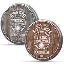 Viking Revolution Citrus og Sandalwood Beard Balm - Smør med Argan Oil, blødgøringsmiddel med Jojoba Oil, Fugt med Bivoks - Voks til mænd med Mango Butter (2oz, 2 Pack)