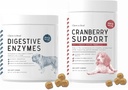 Digitale enzymer og probiotika og Cranberry UTI støtte til hunde - Understøtter sund fordøjelsestrakt, Hjælper næringsstofabsorption - Sund urinarisk Tract og Bregen funktion - 120 bløde tygger hver