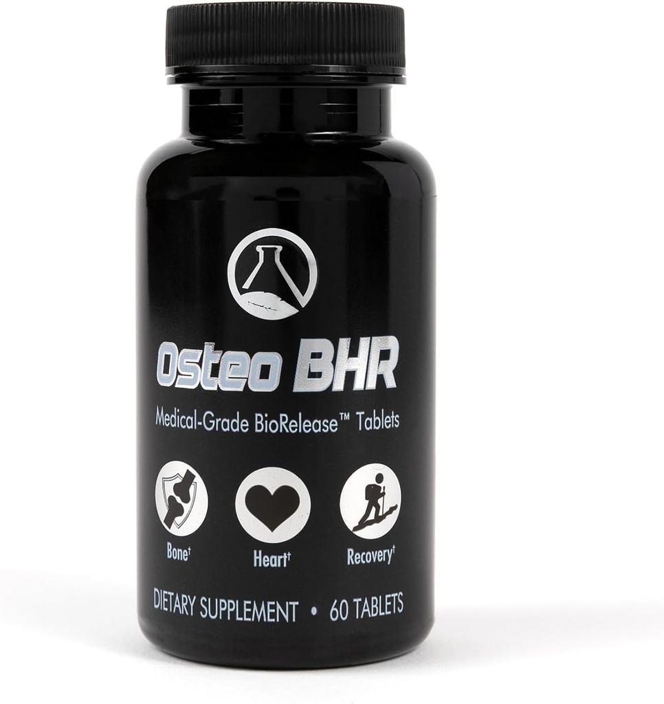 Osteo BHR - 60 Ct Bone Repair Supplement w Ipriflavone, Calcium, Magnesium, Boron, Vitamin K2 & D3 for ben sundhed & inddrivelse. Optimal Calcium udnyttelse for sunde hjerte & arterier.
