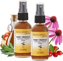 Mickelberry Gardens Honey Propolis Throat Spray - Lindrende Sore Throat Relief & Propolis Immunstøtte til voksne & Børn - Urte- og honningformel (2 oz, 2 Pack)