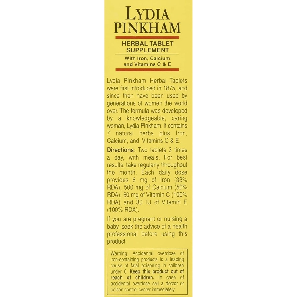 Lydia Pinkham Tablets - 72 Tablets