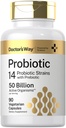 Doctor 's Way Probiotic Supplements 124; 50 Millioner Aktive Organismer; 124; 90 Capsules Measures 124; 14 Stammer med Prebiotic Measures 124; for Mænd og Kvinder Measures 124; Vegetar, Non- GMO, Gluten Free