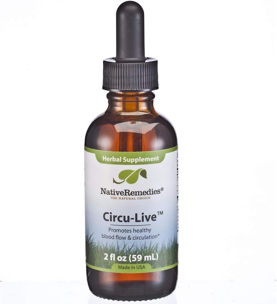 Native Remedies Circu- Live - All Natural Herbal Supplement fremmer blodgennemstrømning og sund cirkulation, 2 Fl oz.