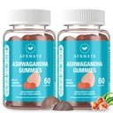 AFXMAT Ashwagandha Gummies & Vitamin D Gummies for Mænd & Kvinder 120 Count Aswangdha Supplement (non-GMO, Sugar Free & Gluten Free)