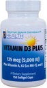 VITAMIN D3 PLUS - 125 mcg (5000 IE) D3- vitamin 124; vitamin K2 (MK- 7) og vitamin A - 124; naturlig form af D-vitamin 124; omfatter tocotrienoler som antioxidanter; ikke-GMO-præparater 124; 150 Softgel Caps