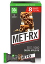MET- Rx Big 100 Protein Bar, Måltidserstatning, 30G Protein, Gluten Free, Crispy Apple Pie, 3,52 oz. ea, 8 Greve (Packaging May Vary)