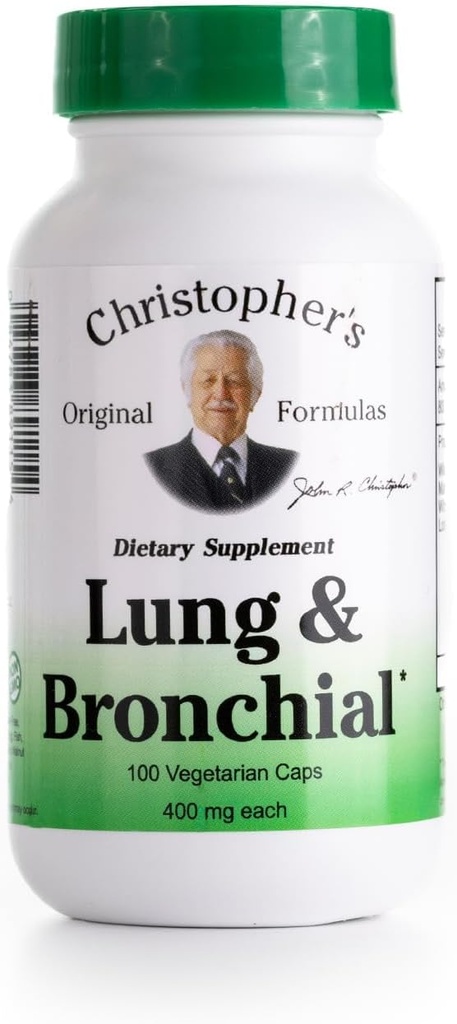 Christopher 's Original Formulas Lung & Bronchial Formel - Lung Rensning for Rygere - Understøtter Respiratory System med Synergistic Blend of Herbs