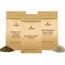 PURE ORIGINAL INGREDIENSER Pea Protein Powder, Soy Protein Powder, og Hamp Seed Protein Powder Bundle, 1 LB Hver, Soothies & Shakes, Vegan