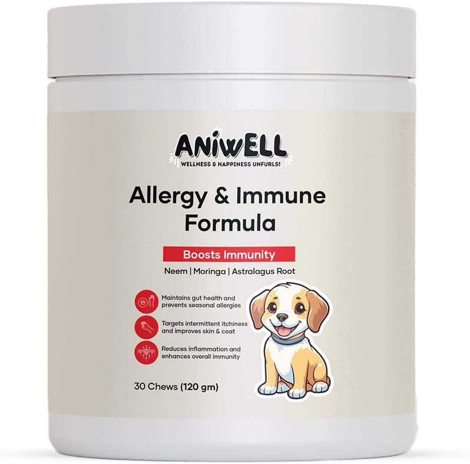 Allergi og immunforsvar tygge til hunde - drives af Astragalus Root & Flaxseed C3 - fremmer Sæsonallergi Relief, Gut & fordøjelsessygdomme - Soft Chews