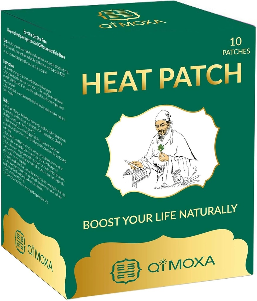 Natural Heat Patch- Neck, Shoulder, Tilbage, Elbow, Fælles, Muskel, Cramps- Moxibustion Vital energi opvarmning Pads Penetrate Deep- Hurtig fungerende pakker-lang holdbarhed Patcher- 10PCS