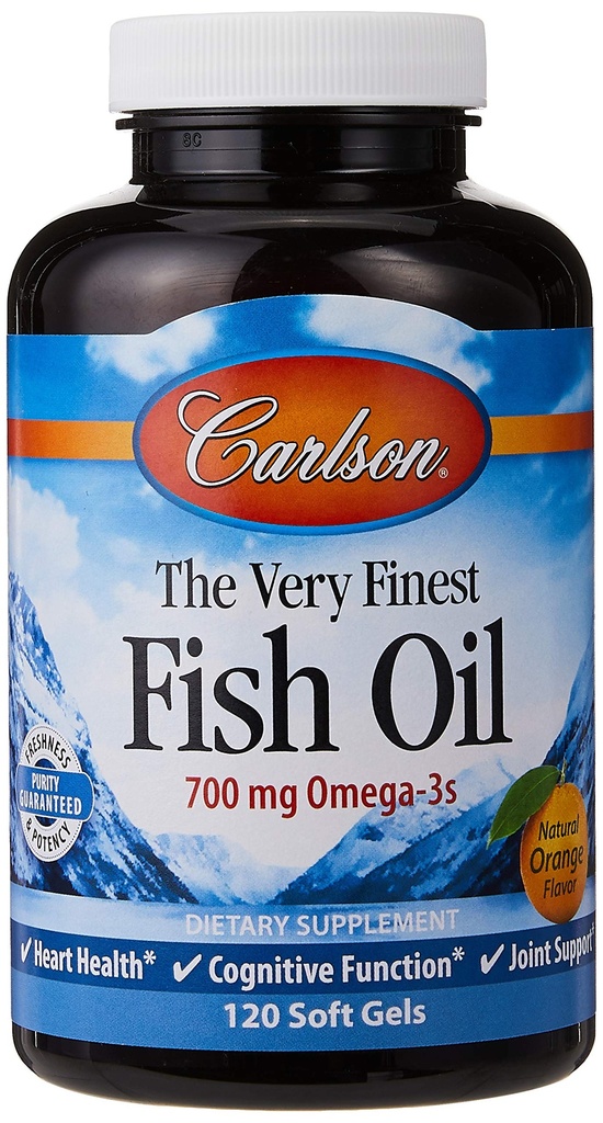 Carlson Den mest fine fiskeolie Orange 120 + 30 Softgels, 700 mg (kan tygges)