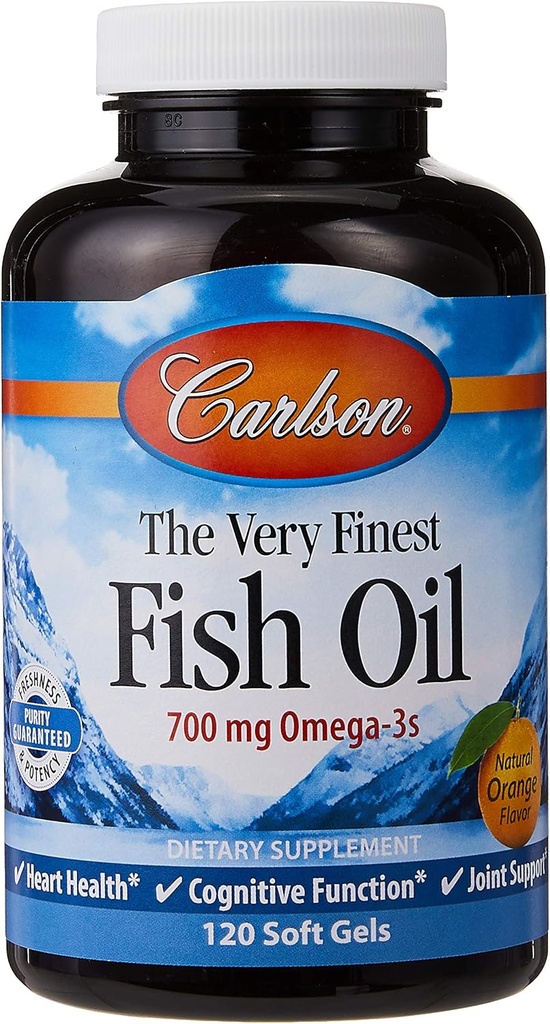 Carlson Den mest fine fiskeolie Orange 120 + 30 Softgels, 700 mg (kan tygges)