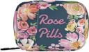 Custom Pill Box 7 Dag Pill Case Bag Vandfarve Blomsterblomst Personaliseret Navn Rejse Pill Organizer Bag med lynlås Portable ugentlige sag Kompakt størrelse for Vitamin Supplement Holder