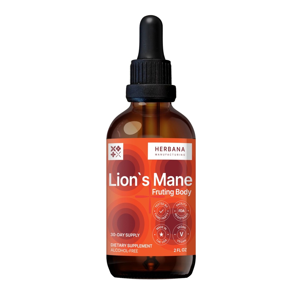 Lion 's Mane 2 fl oz Liquid Extract - Natural Mushroom Drops - Tinktur til hjerne, hukommelse, mental Clarity & Focus - immunforsvar - High Potency Formel - 30-dages forsyning