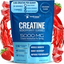 Creatinine Gummies 5000mg, 30 Servere Creatinine Monohydrat Gummies - Third- Party Testet Creatin for kvinder, Strawberry Flavor Creatin for mænd, muskelvækst, styrke og inddrivelse - pakke med 1