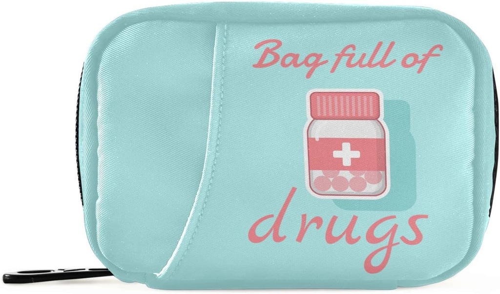 Pill Organizer Pill Box 7 Dag Pill Case Rejsepose Pill Organizer Bag med lynlås Portable ugentlige sag kompakt størrelse for vitaminer supplement Holder
