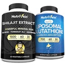 Nutrivein Premium Shilajit Capsules & Liposomal Glutathion Supplement Bundle: High- Absorption Glutathione Liposomal & Shilajit Capsules for Men & Kvinder - Lever, Detox, & Vitality