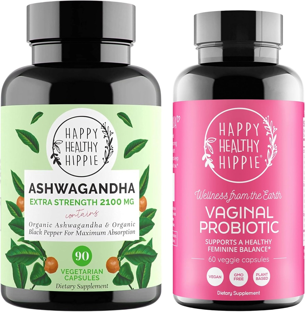 Happy Healthy Hippie Vaginal Probiotics for Women & Organic Ashwagandha