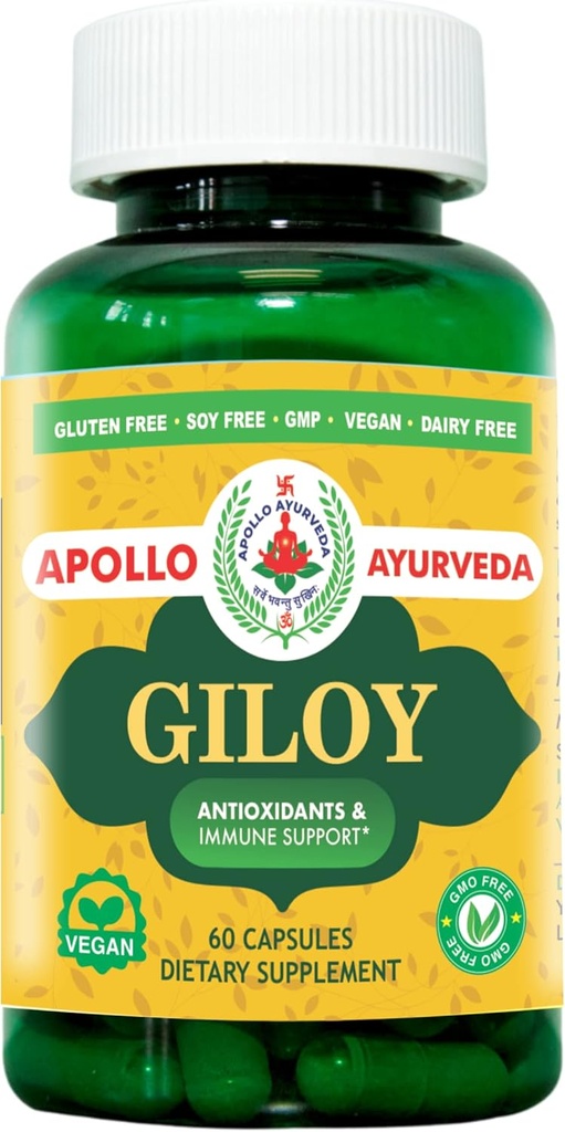 Organic Giloy (Guduchi) Powder Herbal Capsule Measures 124; Natural Herbal Support, Energy, and Diabstument Measures 124; Tilsvarende 5000 mg - 60 Veg Capsules Measures 124; Lavet i USA