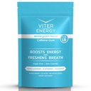 Viter Energy Coffeined Gum 60mg Koffein, B Vitamin, Guarana, Sugar Free. (Wintergreen, 8oz, Bulk Bag)