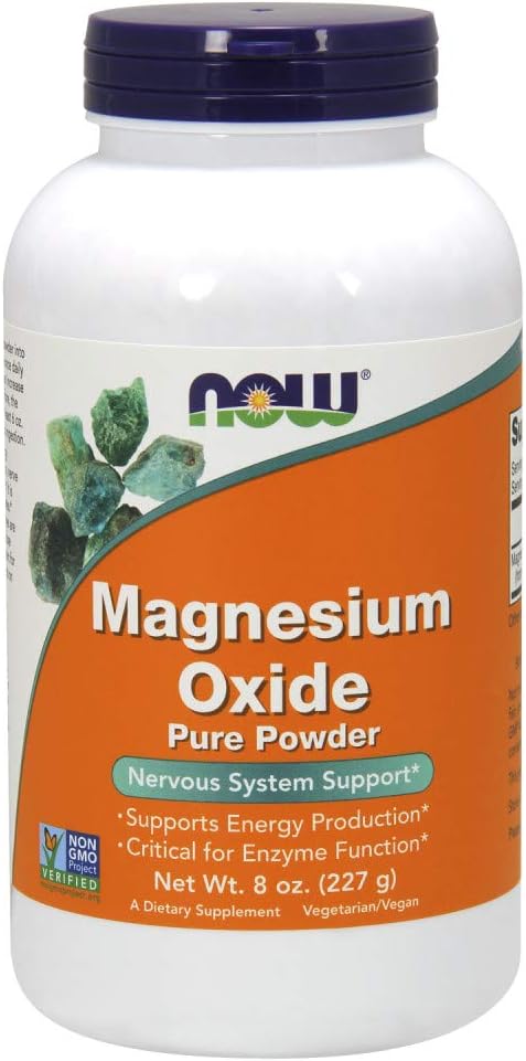 Now Magnesium oxide Powder, 8 - Ounce (pakke med 2)