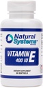 Vitamin E 60 Softgels 400 IE fra naturlige systemer - Vitamin E Kosttilskud Immunsystem Support * - Vitamin E Softgels hudpleje - Naturlig E-vitamin uden sukker, ikke-kunstige smagsstoffer eller konserveringsmidler
