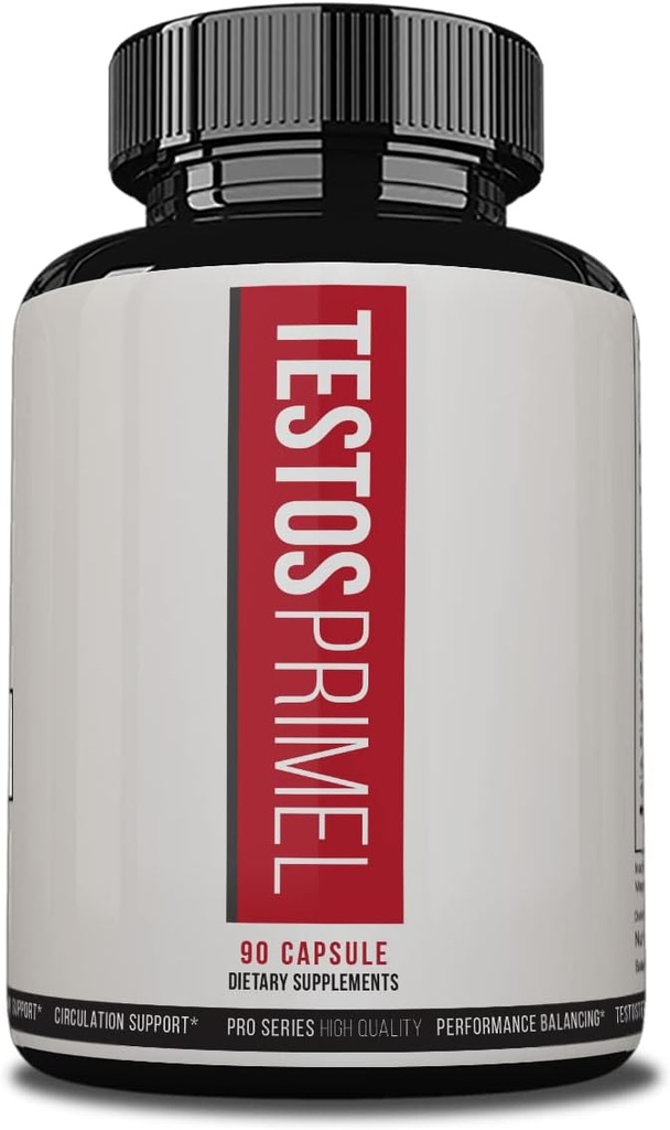 Testos Primel Advanced Formel, Testo Prime Pills, TestoPrime Kosttilskud, 90 Vegetabilske Kapsler, 1 Måned Supply