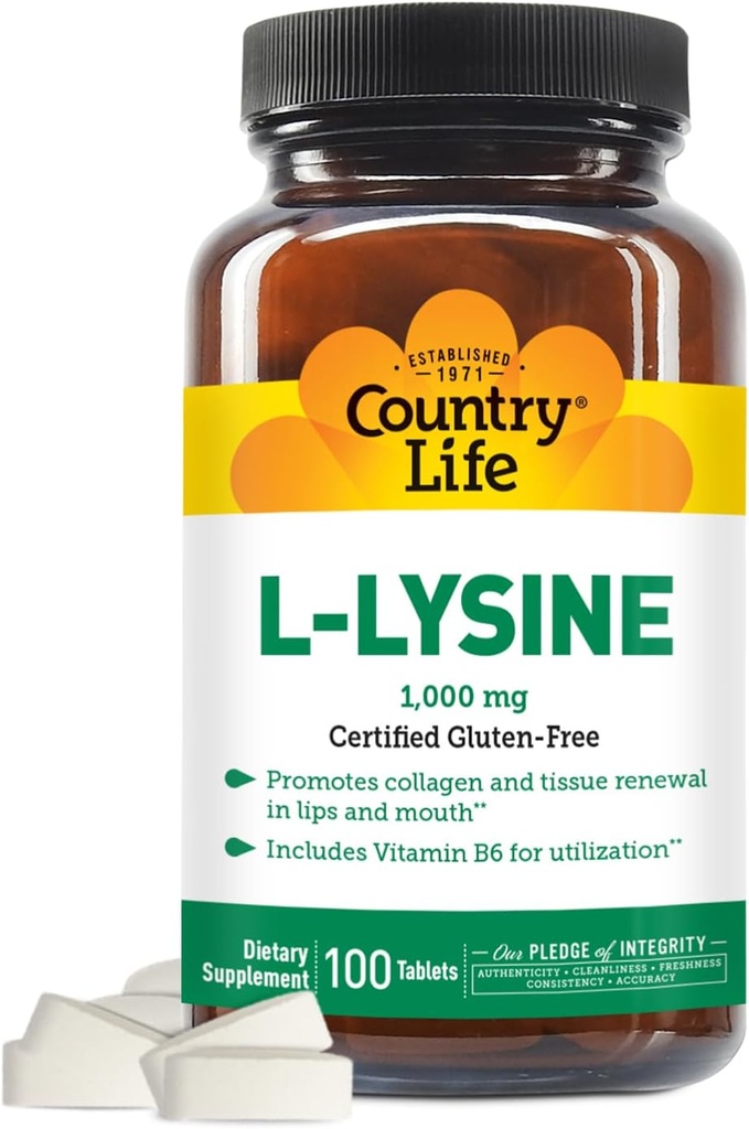 LAND Life VITAMINS L- Lysin 1000 Mg med B- 6, 2.5 Pounds