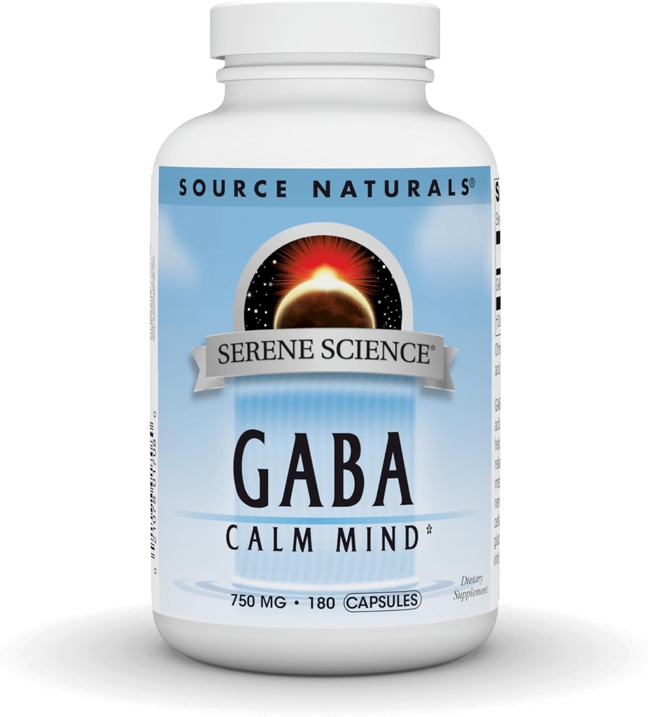 Source Naturals Serene Science GABA, for en rolig sind, 750mg - 180 kapsler