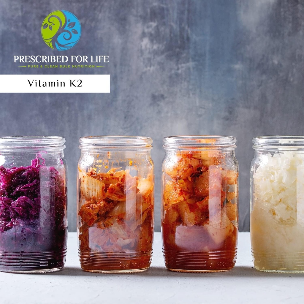 Præskrevet for Life Vitamin K2 MK7 Pulver • 124; K2 Vitamin Supplement for Sundhed og Wellness • 124; 1% Menaquinon Pulver (2 kg / 4, 4 lb)